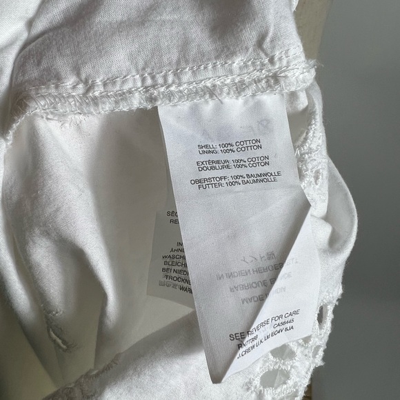 J. CREW Eyelet Boatneck White Cotton Long Sleeve Top Womens 2 - Picture 9 of 10